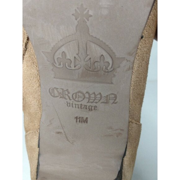Crown Vintage Ivvy Women's Size 11 M Booties Ankle Brown Leather Side Zip Heels - Picture 8 of 10